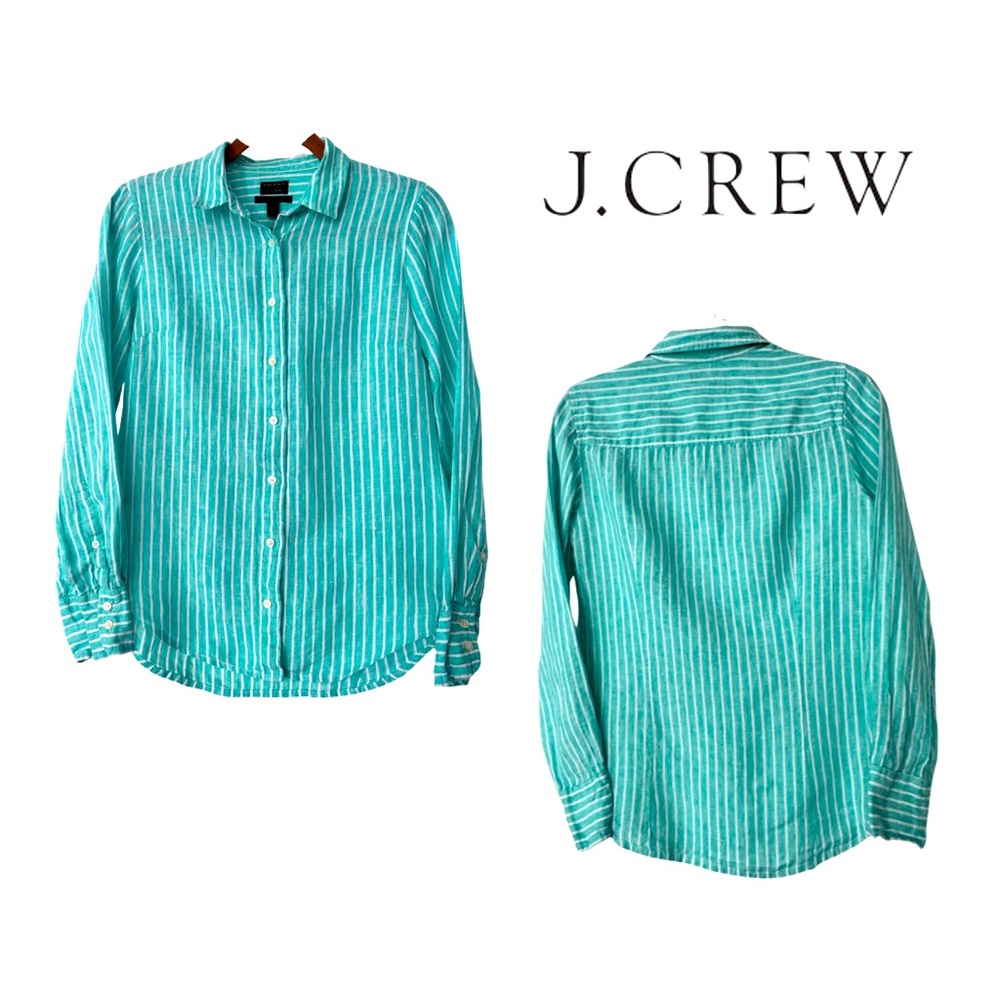 J. Crew Baird McNutt 100% Irish Linen button-down Womens Perfect shirt sz 4